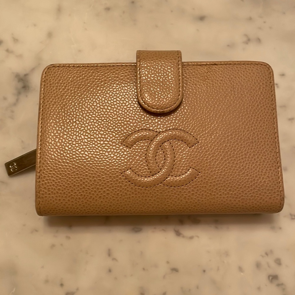 CHANEL Tan Leather Wallet